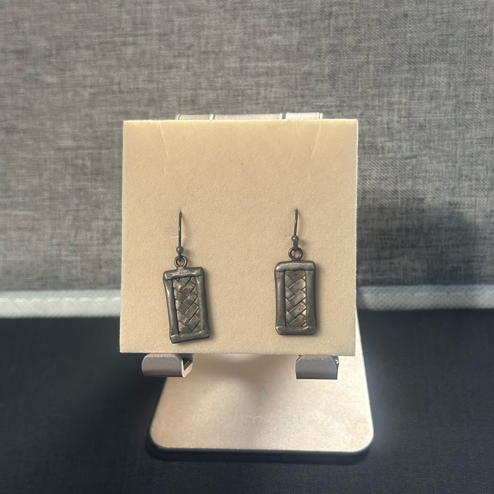 925 Basket weave Silver Earrings
